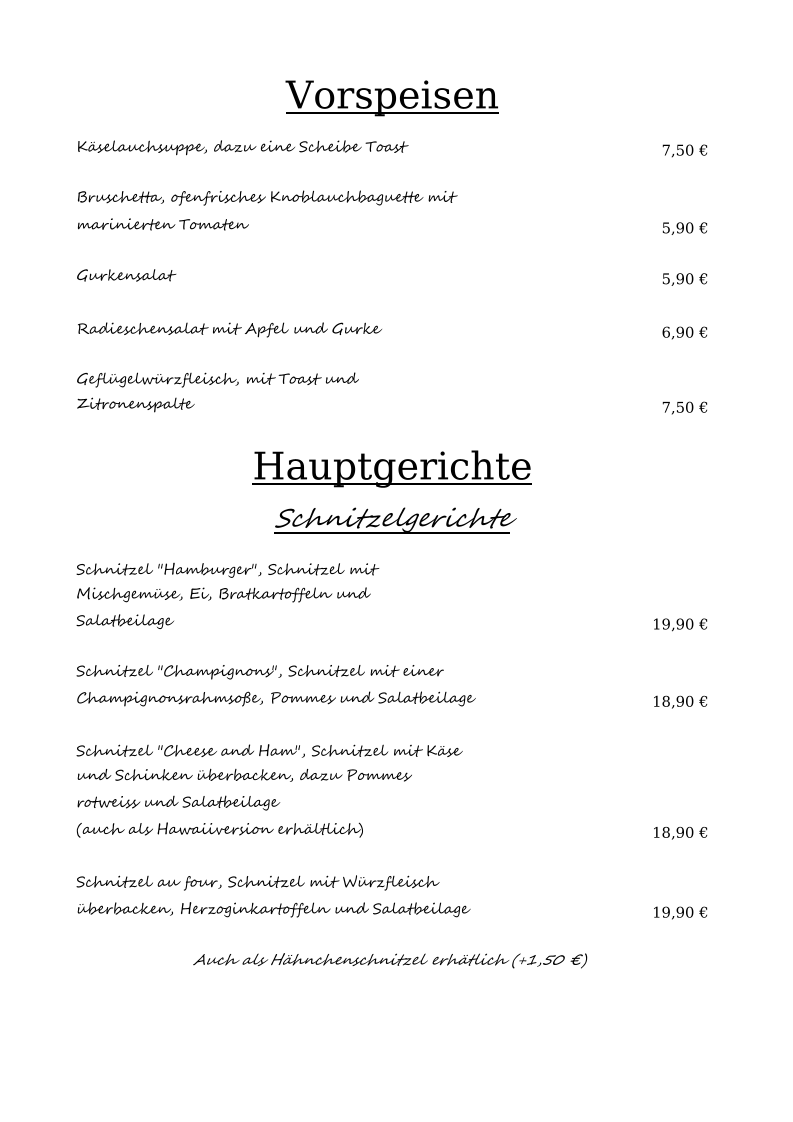 Restaurant zum alten Kronprinz Photo Menu 1
