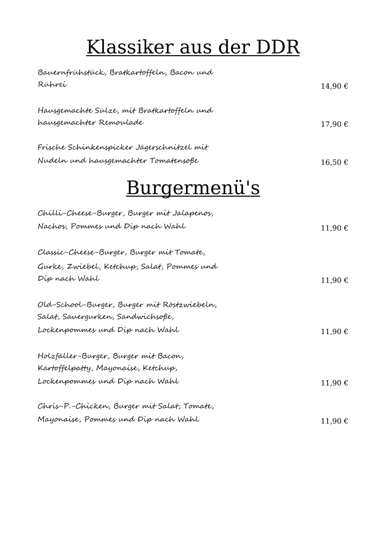 Restaurant zum alten Kronprinz Photo Menu 3