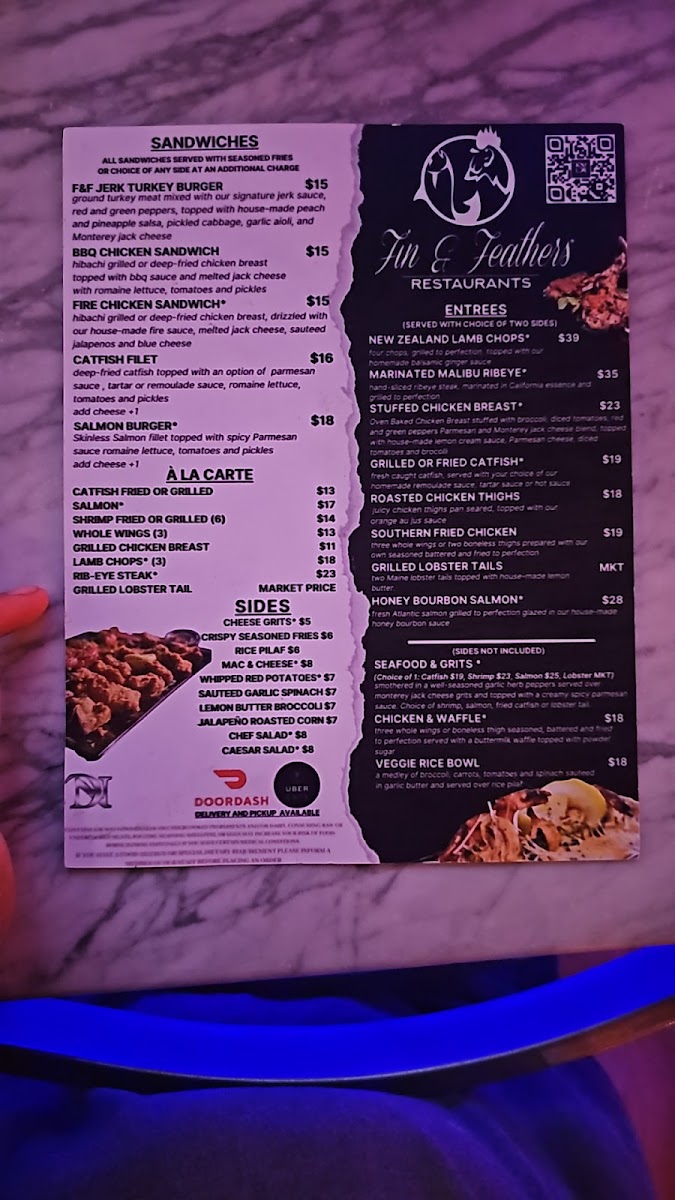 Fin & Feathers Restaurants Photo Menu 1