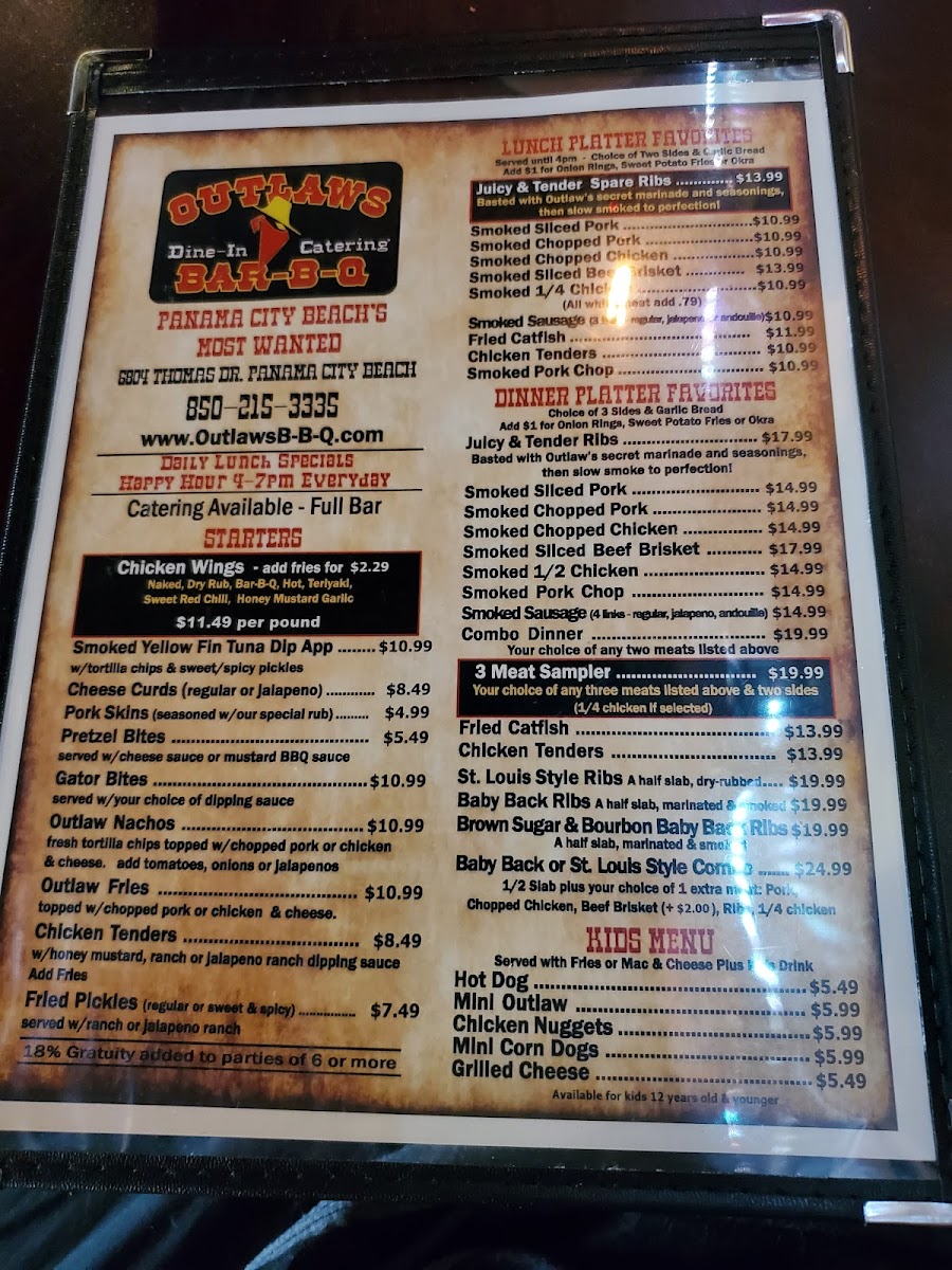 Outlaws Bar B Q Photo Menu 4