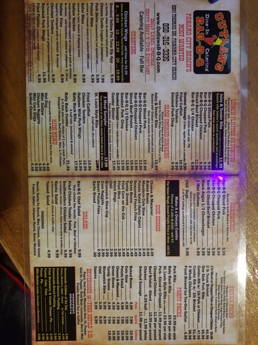 Outlaws Bar B Q Photo Menu 7