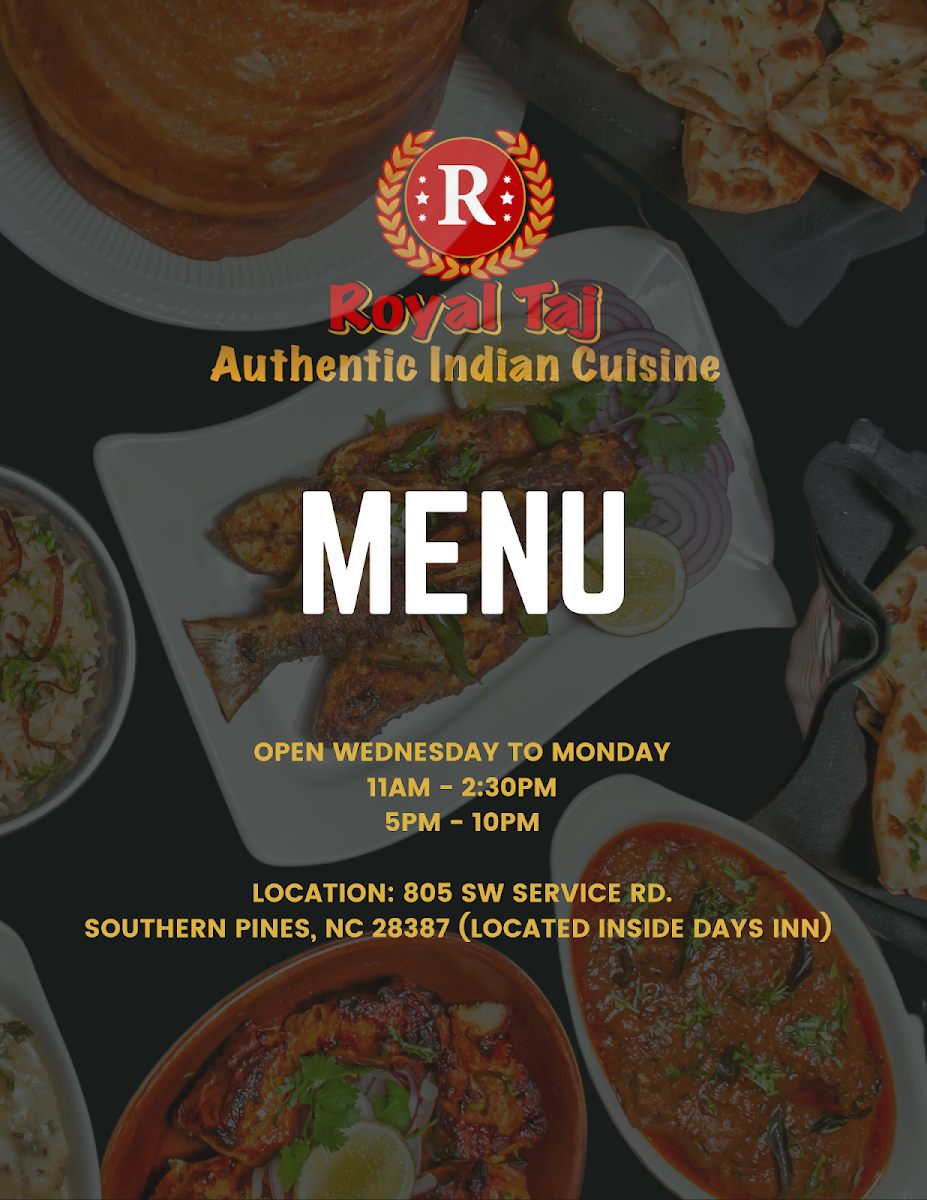 Royal Taj Authentic Indian Cuisine (Inside Clarion Inn) Photo Menu 10