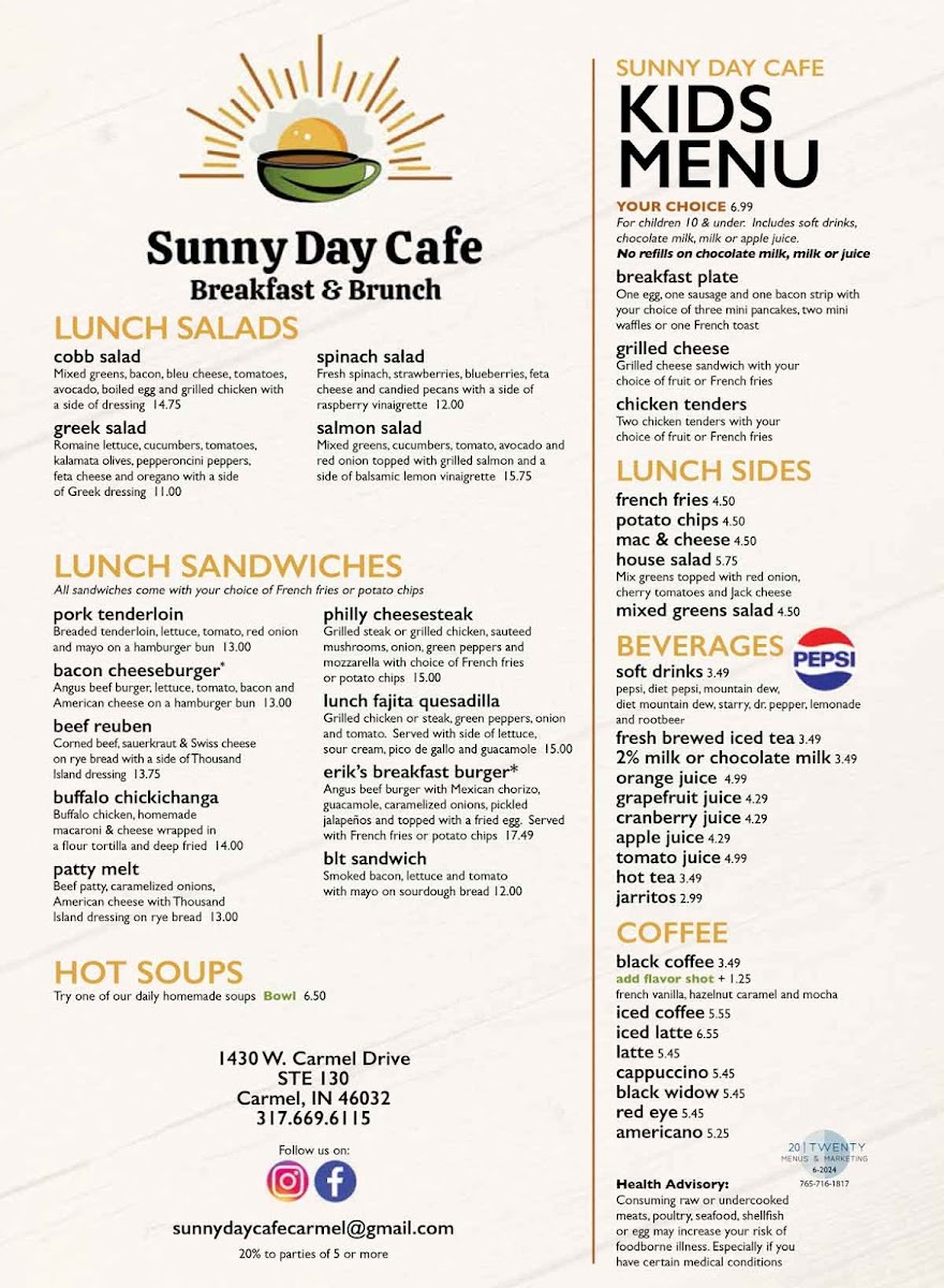 Sunny Day Cafe - Noblesville Photo Menu 2