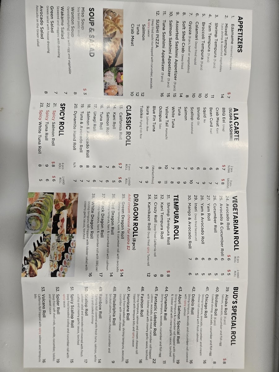 Bud's sushi Photo Menu 2