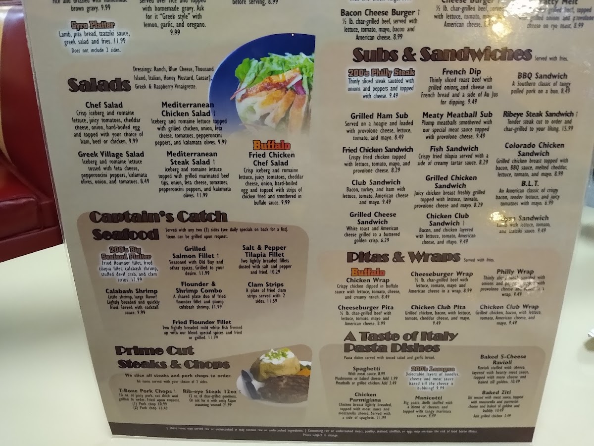 200 North Family Restaurant Photo Menu 1