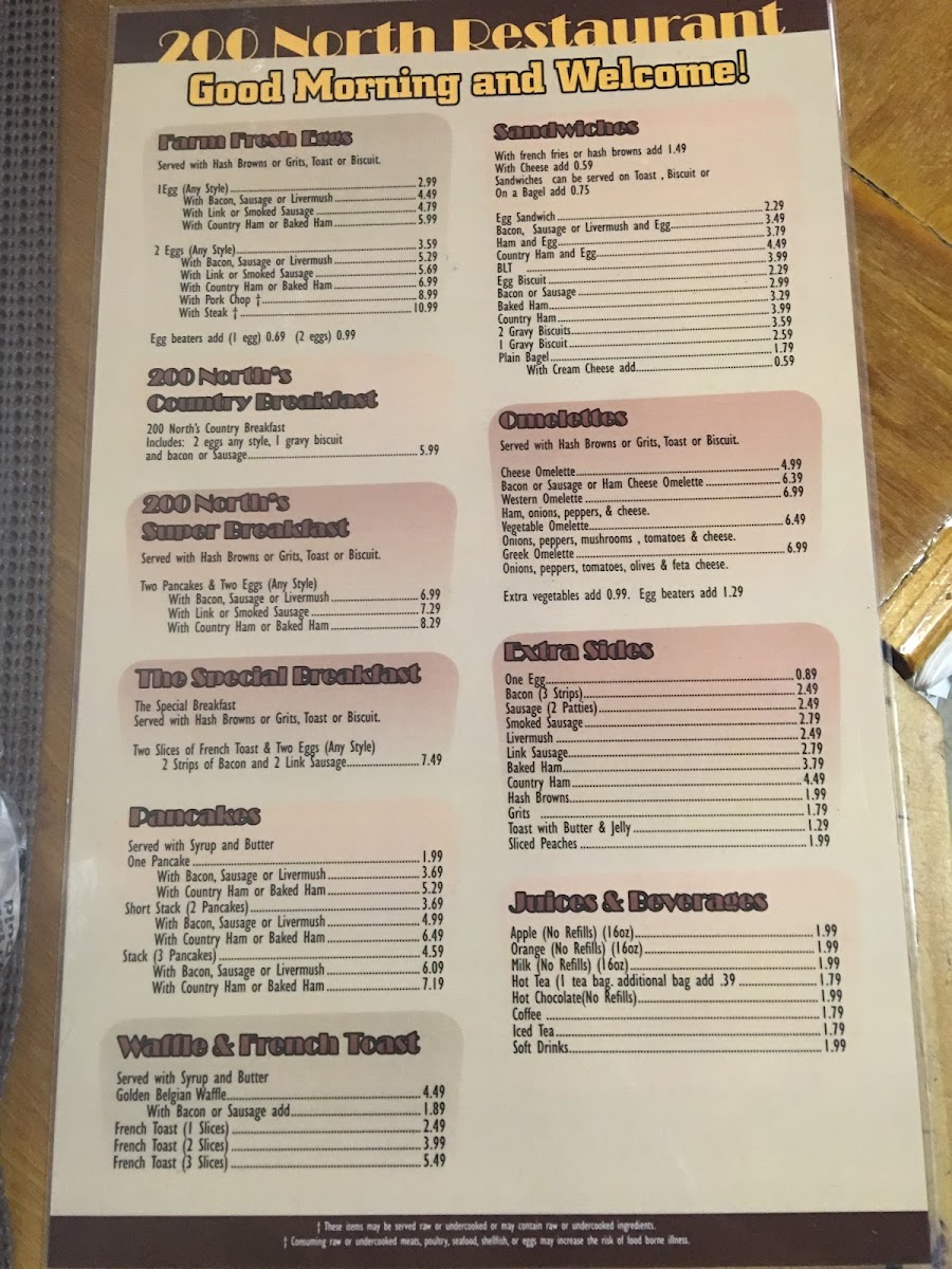 200 North Family Restaurant Photo Menu 8