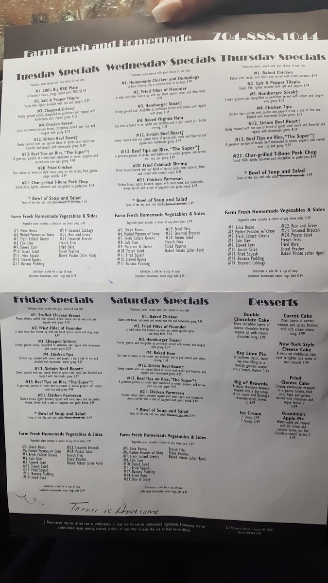 200 North Family Restaurant Photo Menu 9