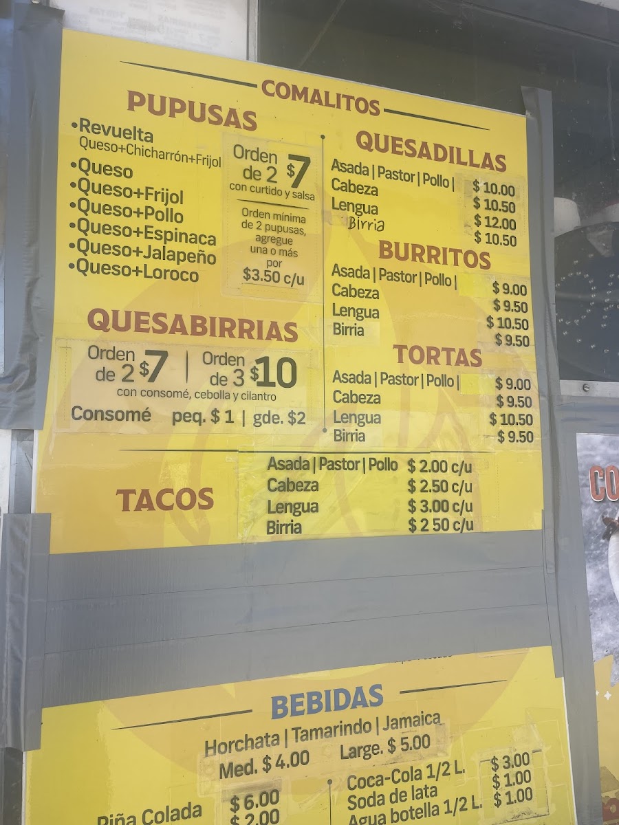 Comalitos Photo Menu 1