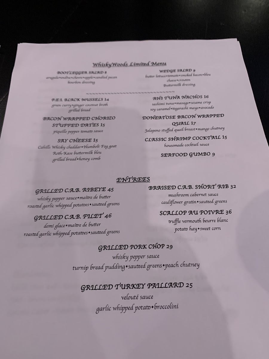 WhiskyWoods Steakhouse Photo Menu 10