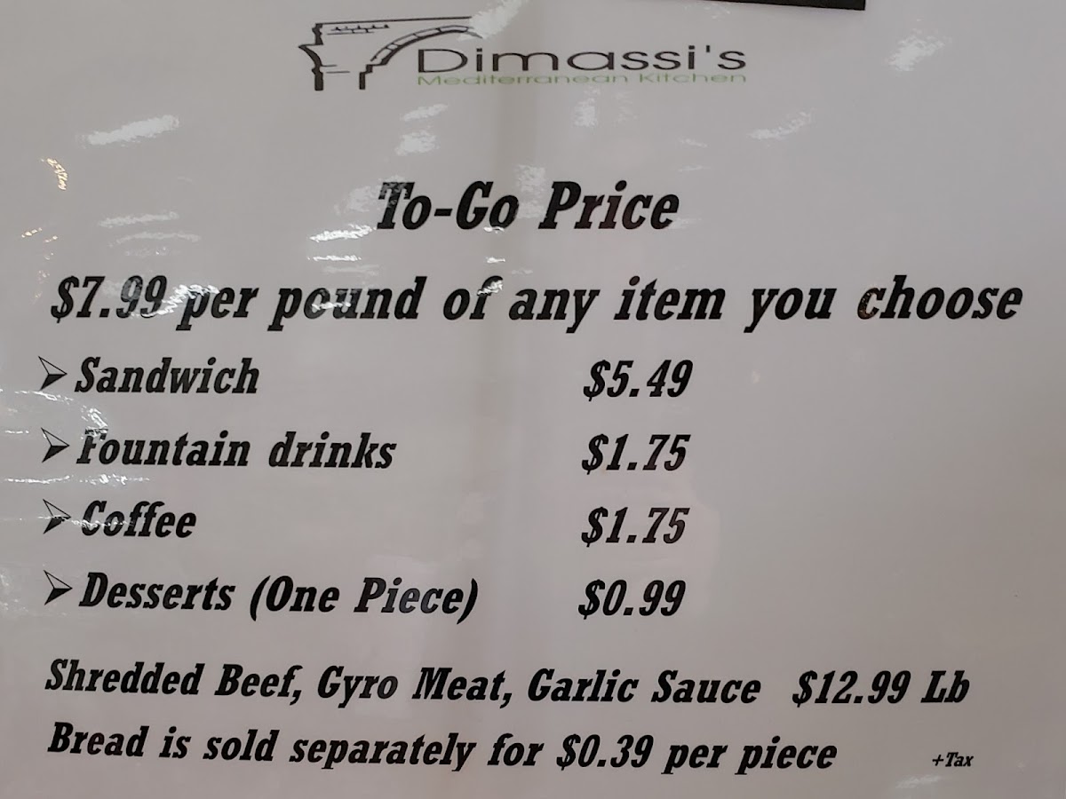 Dimassi's Mediterranean Buffet Photo Menu 2