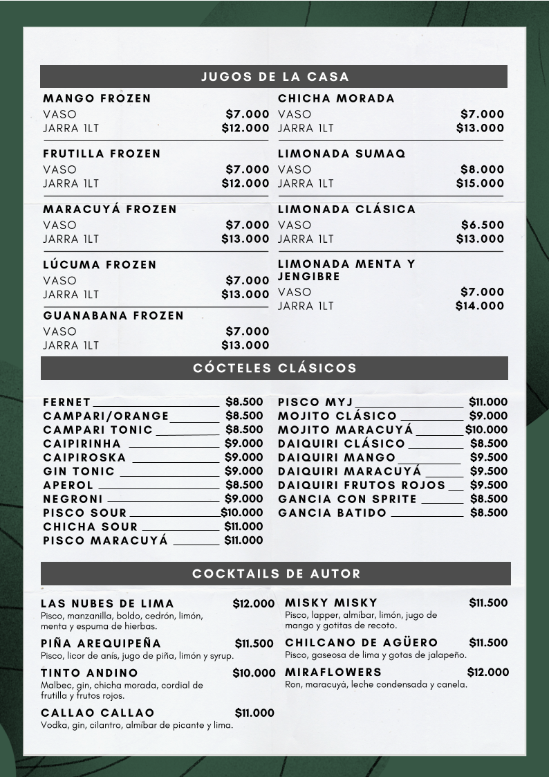 SUMAQ | Restaurante Peruano Almagro Photo Menu 6
