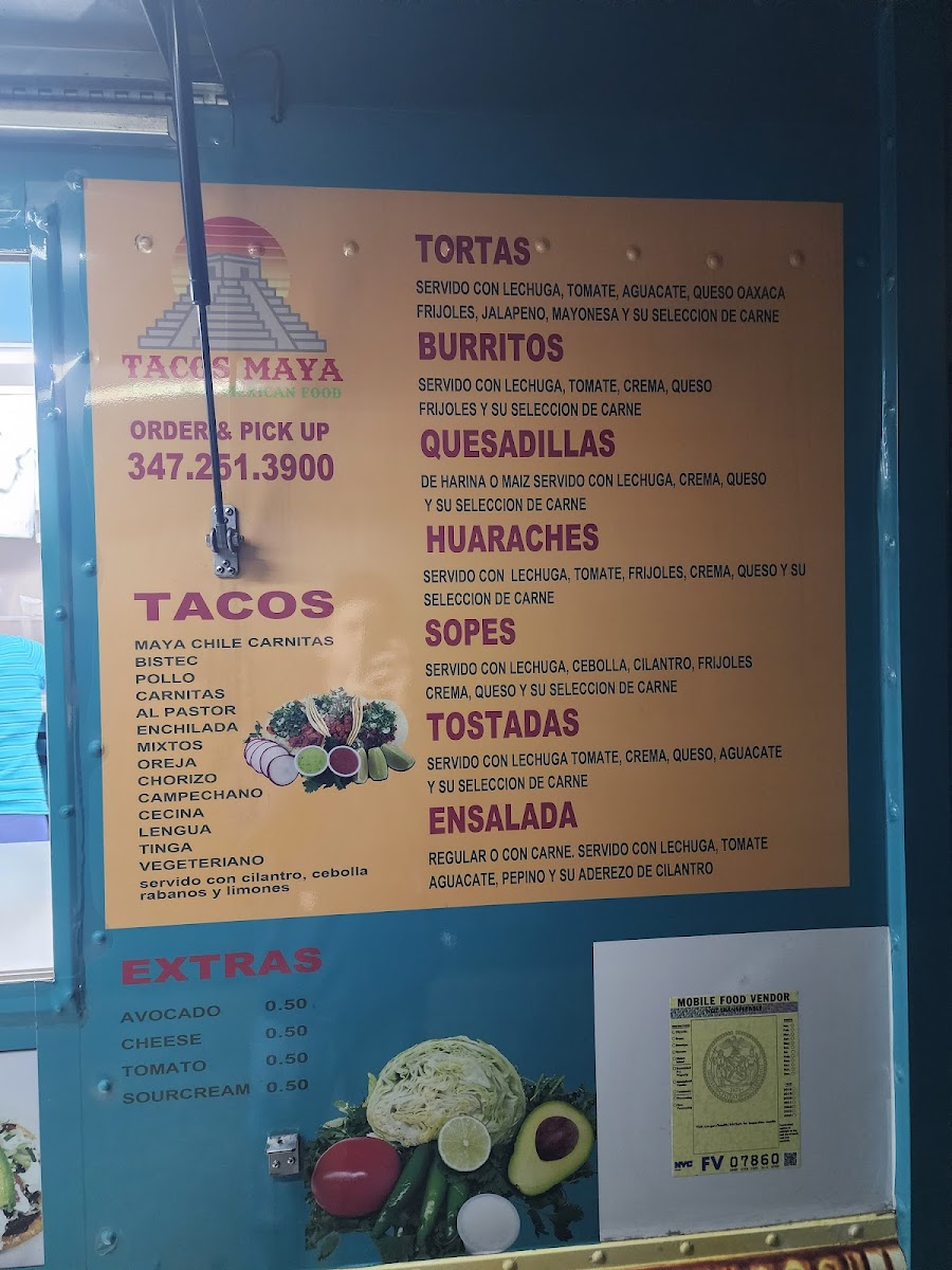 Maya Taco Truck Photo Menu 1