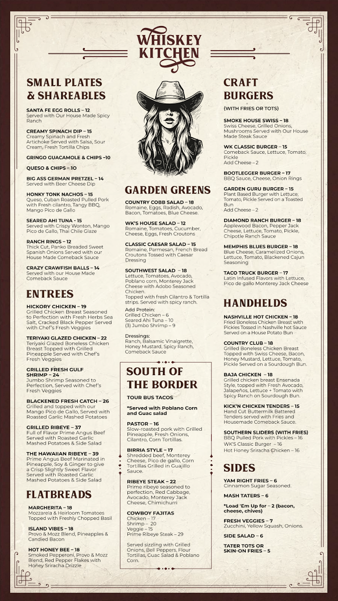 Whiskey Kitchen Photo Menu 1