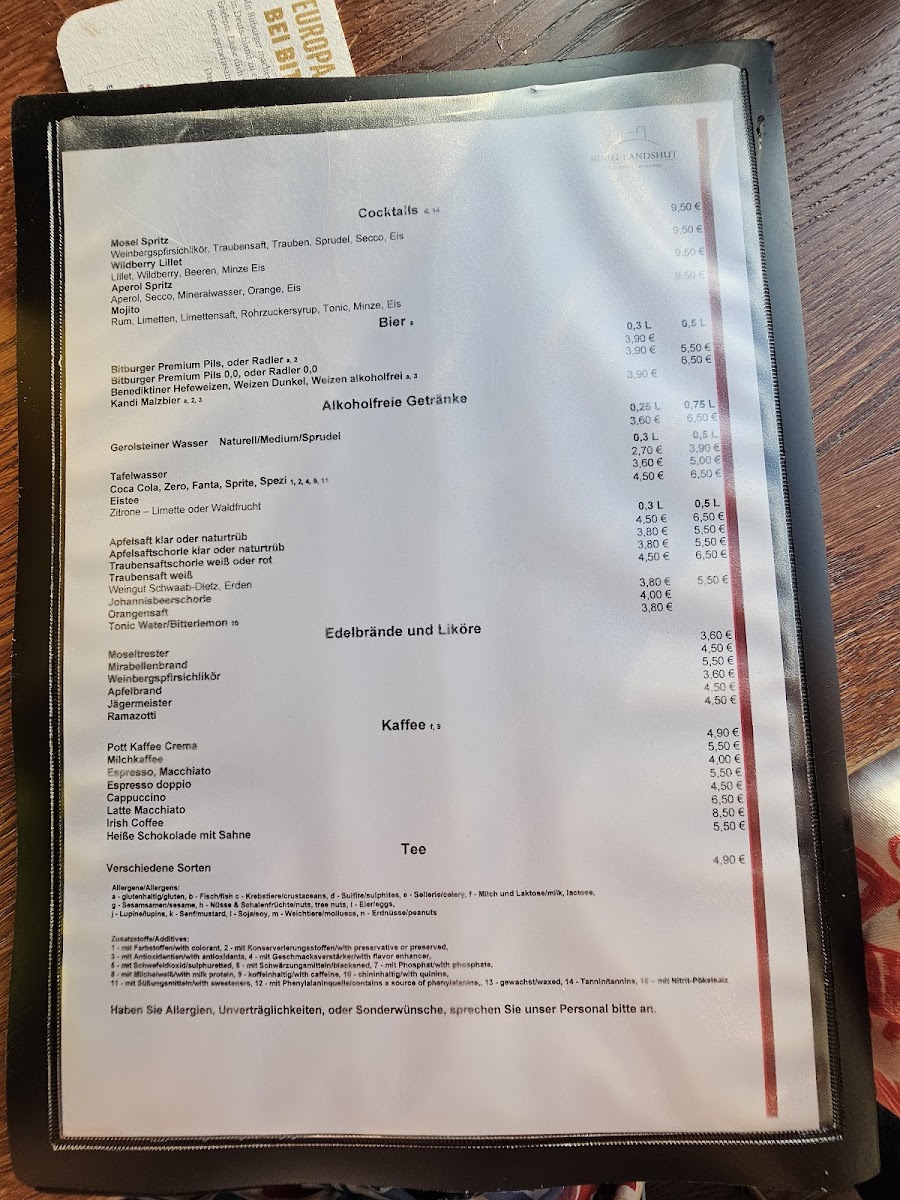 Restaurant Burg Landshut Photo Menu 6