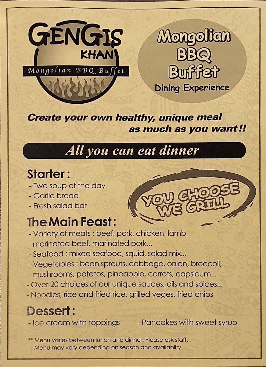 Gengis Khan Henderson Photo Menu 2