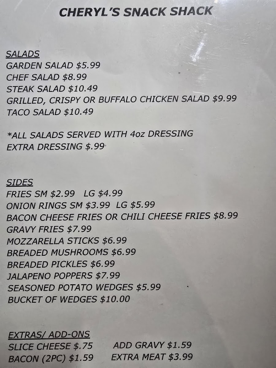 Cheryl's Snack Shack Photo Menu 4