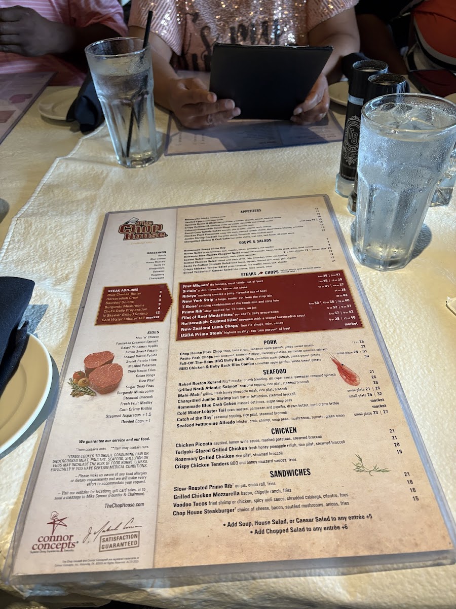 The Chop House Photo Menu 1