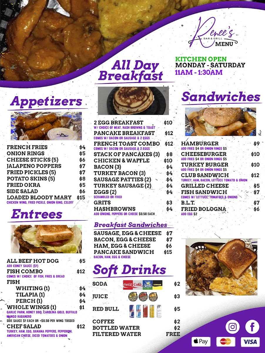 Renee's Bar & Grill Photo Menu 1