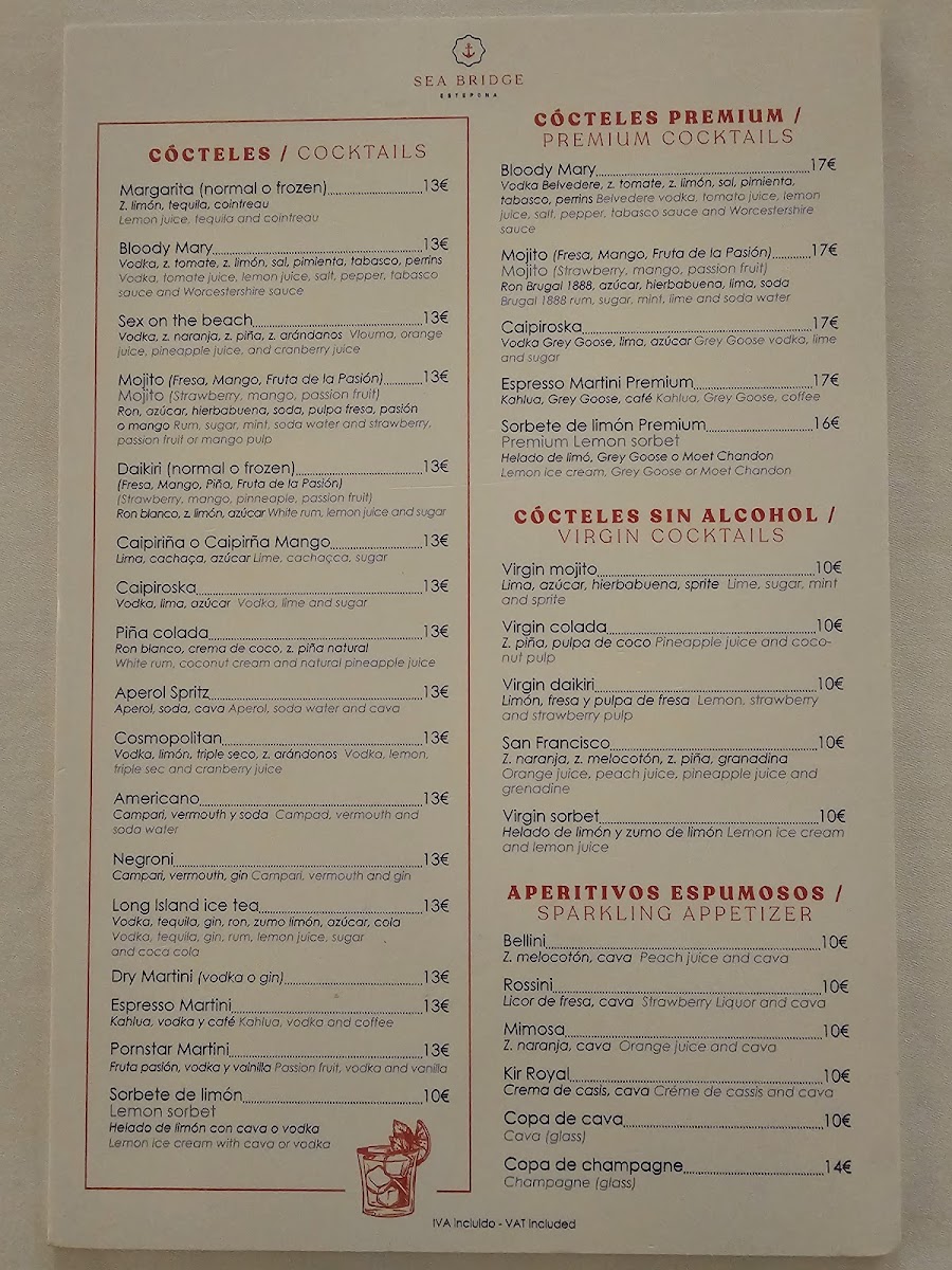 Restaurante Ancla Sea Bridge Estepona Photo Menu 1