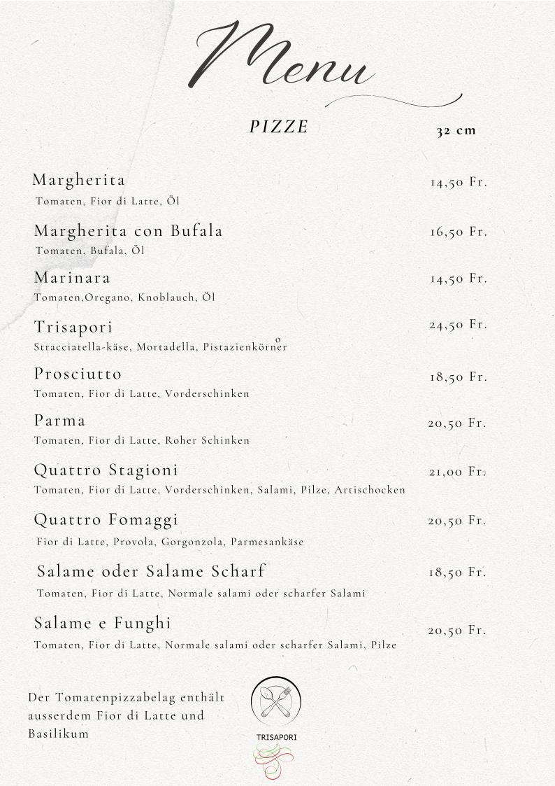 Trisapori Pizzeria- Restaurant Photo Menu 6