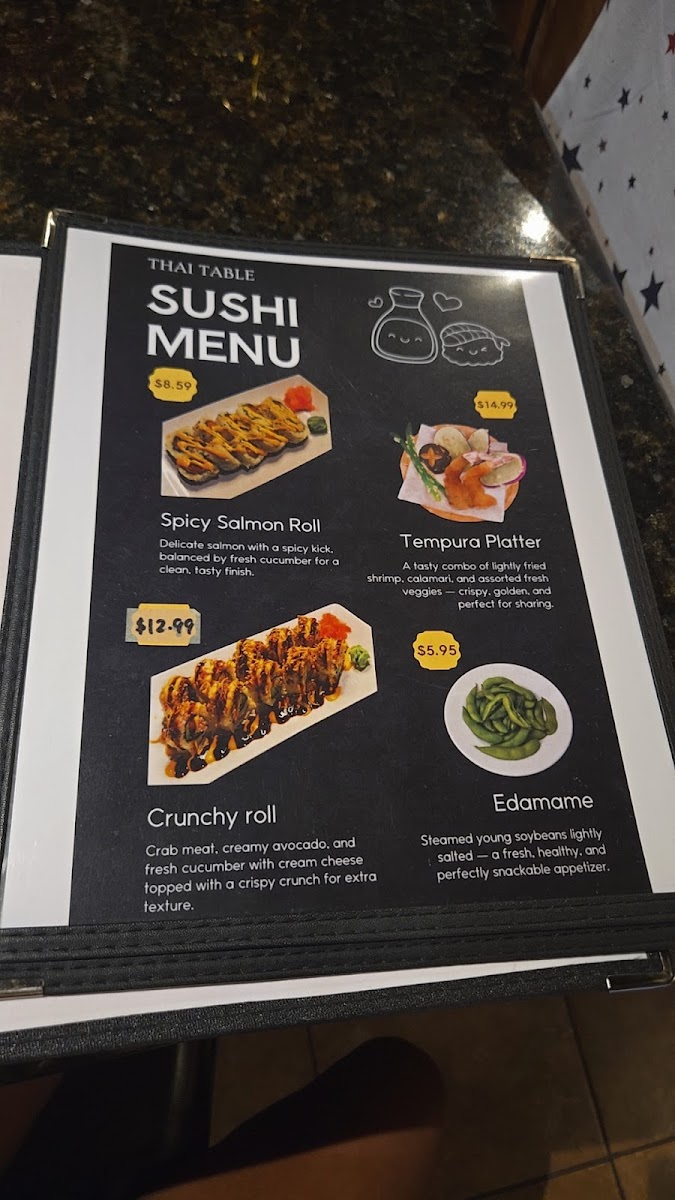 Thai Table Photo Menu 1