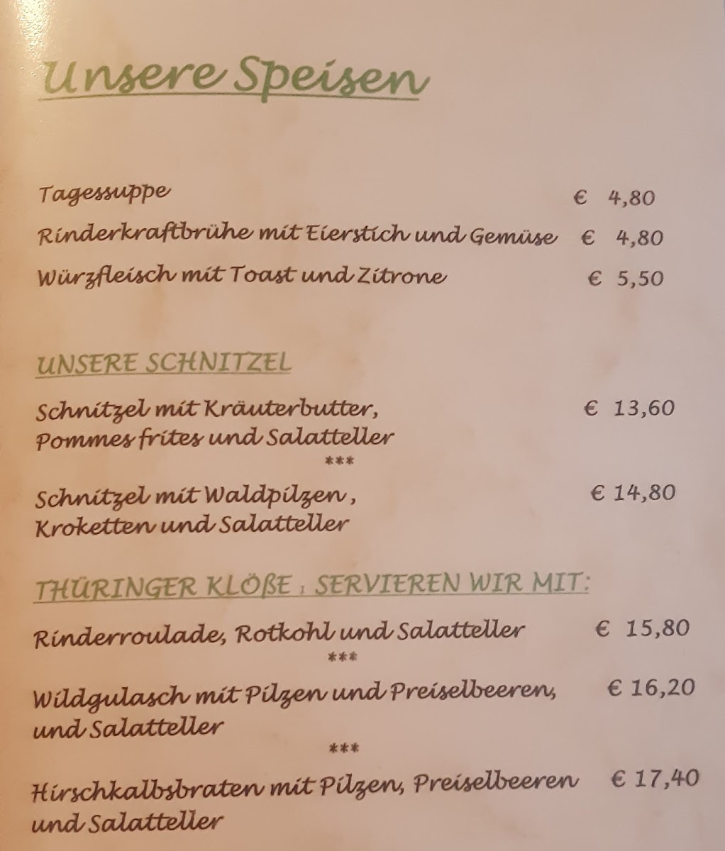 Bergbaude Steinbach-Hallenberg Photo Menu 2