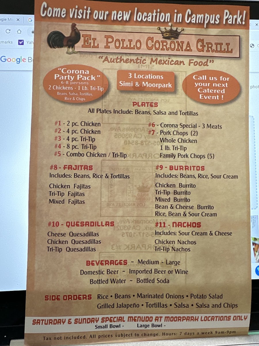 El Pollo Corona Grill #3 Photo Menu 1