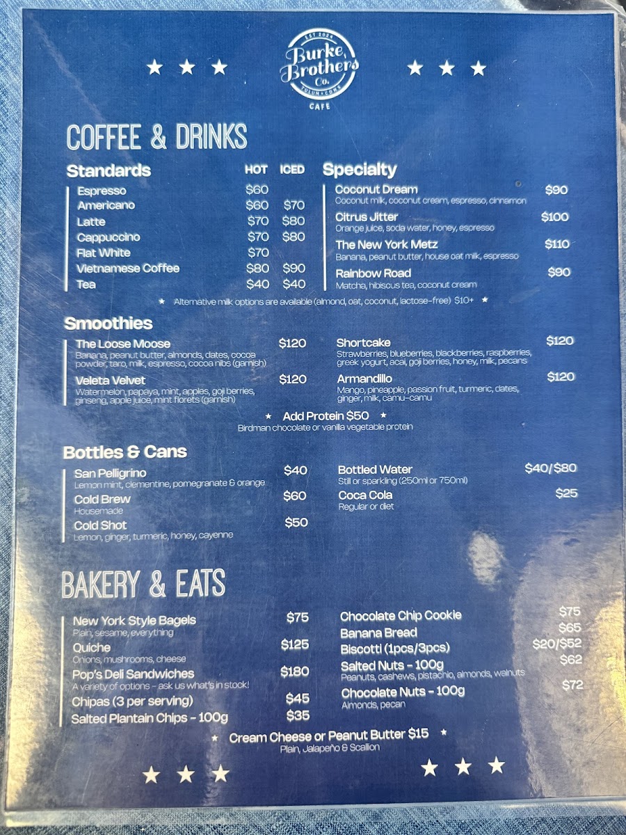 Burke Brothers Cafe Photo Menu 2
