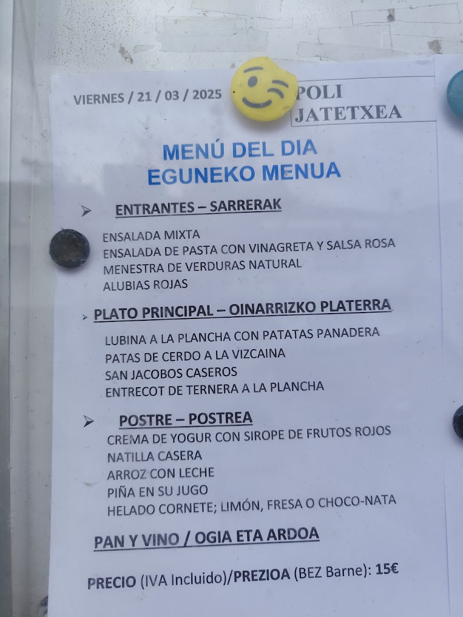 POLI Jatetxea Photo Menu 1