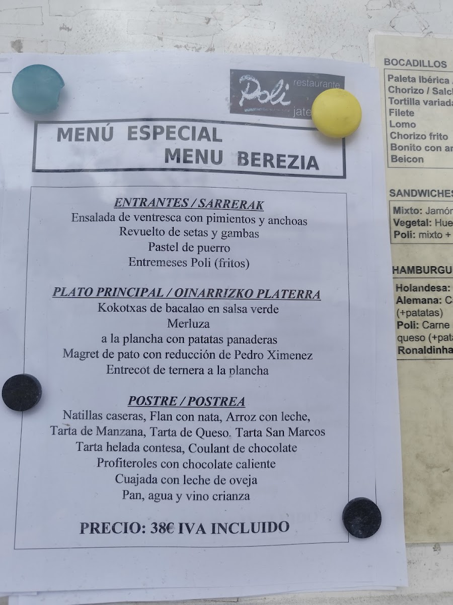 POLI Jatetxea Photo Menu 2