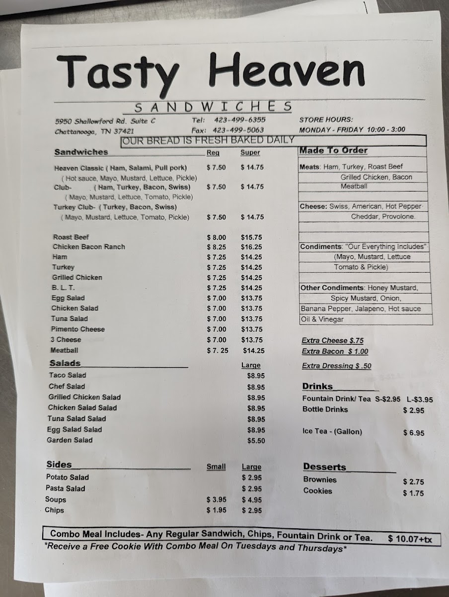 Tasty Heaven Sandwiches Photo Menu 1