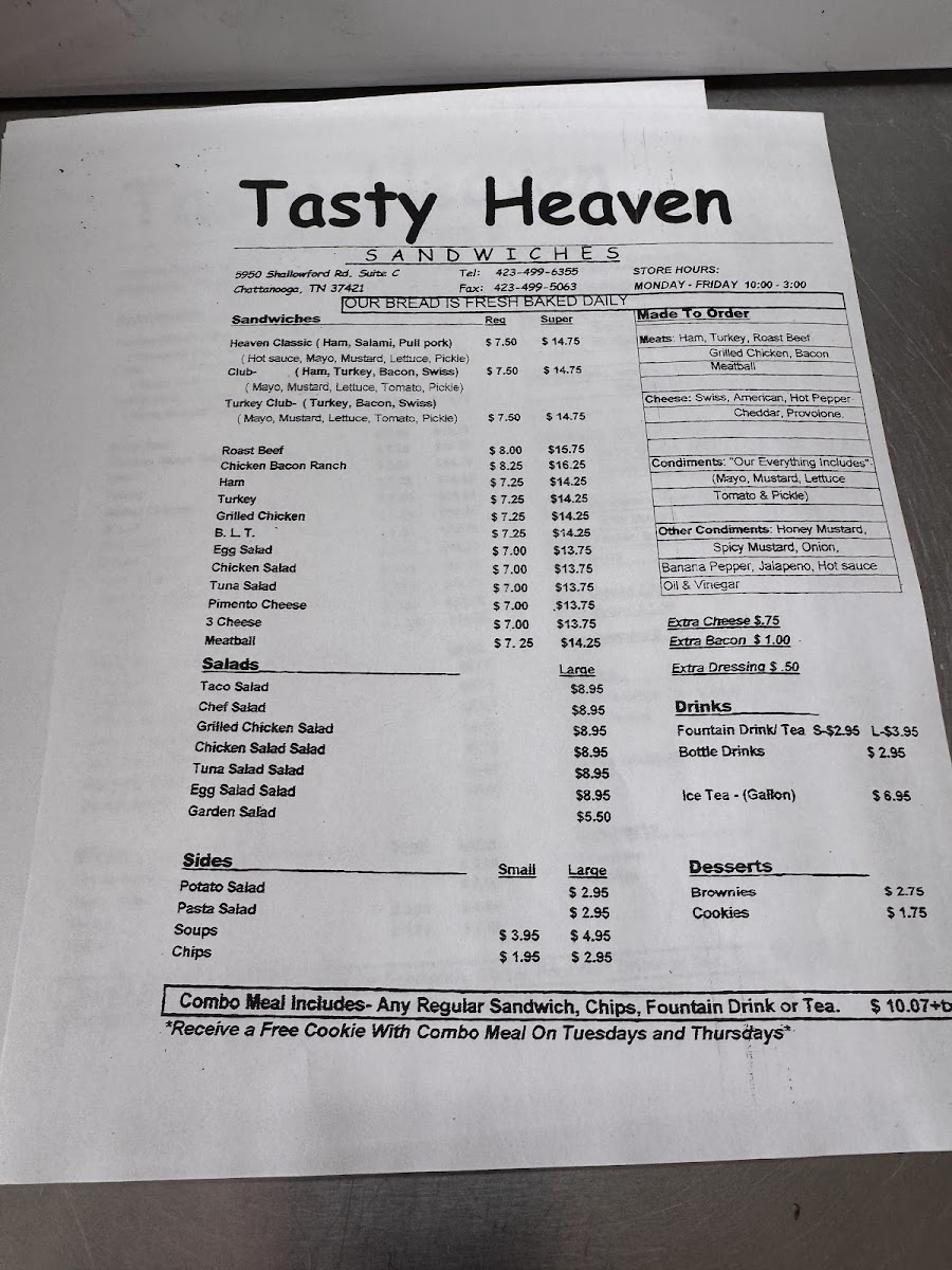 Tasty Heaven Sandwiches Photo Menu 2