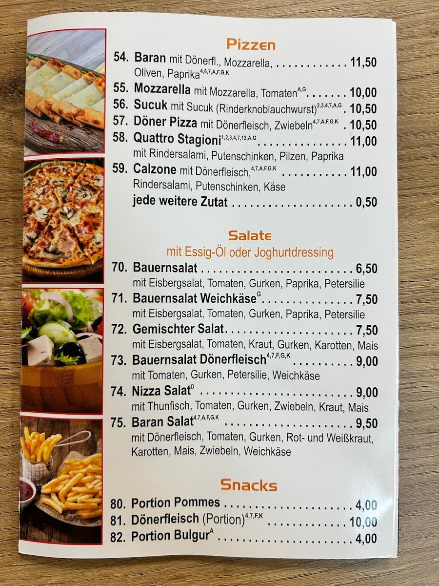 Baran Pizza- &Kebap-Haus Photo Menu 1