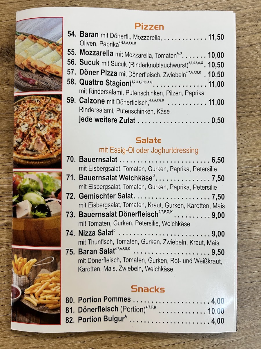 Baran Pizza- &Kebap-Haus Photo Menu 4