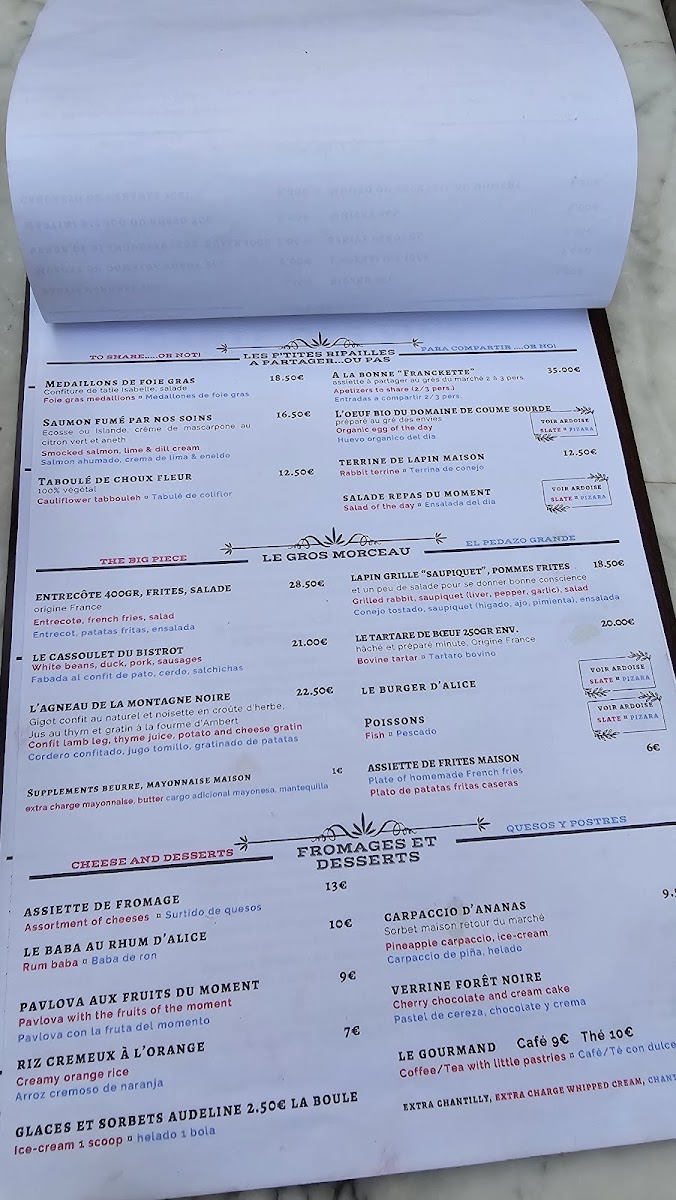 Le Bistrot d'Alice Photo Menu 1