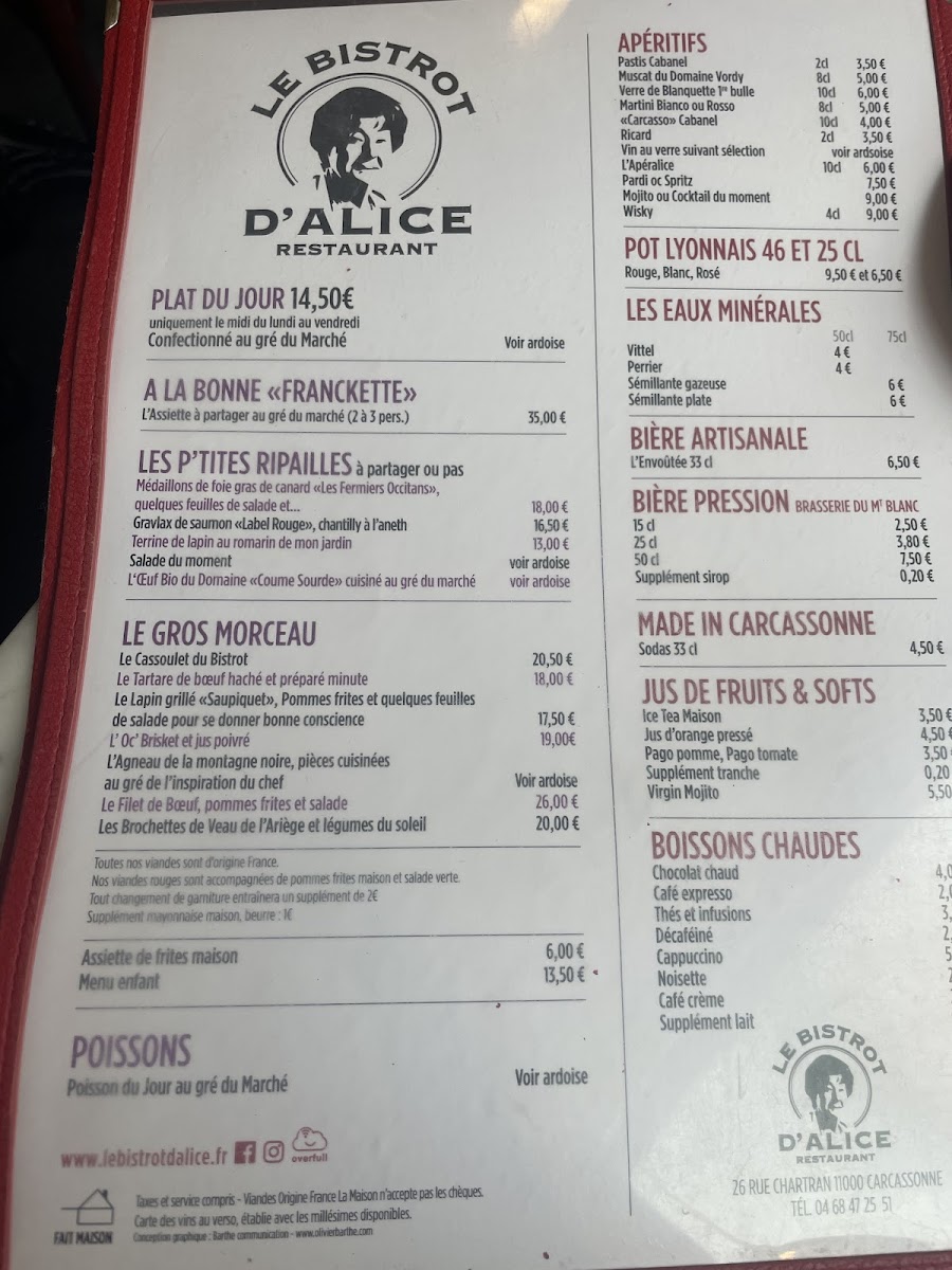 Le Bistrot d'Alice Photo Menu 3