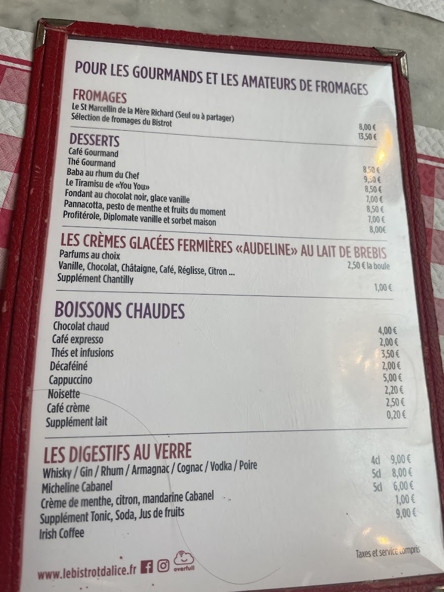 Le Bistrot d'Alice Photo Menu 4