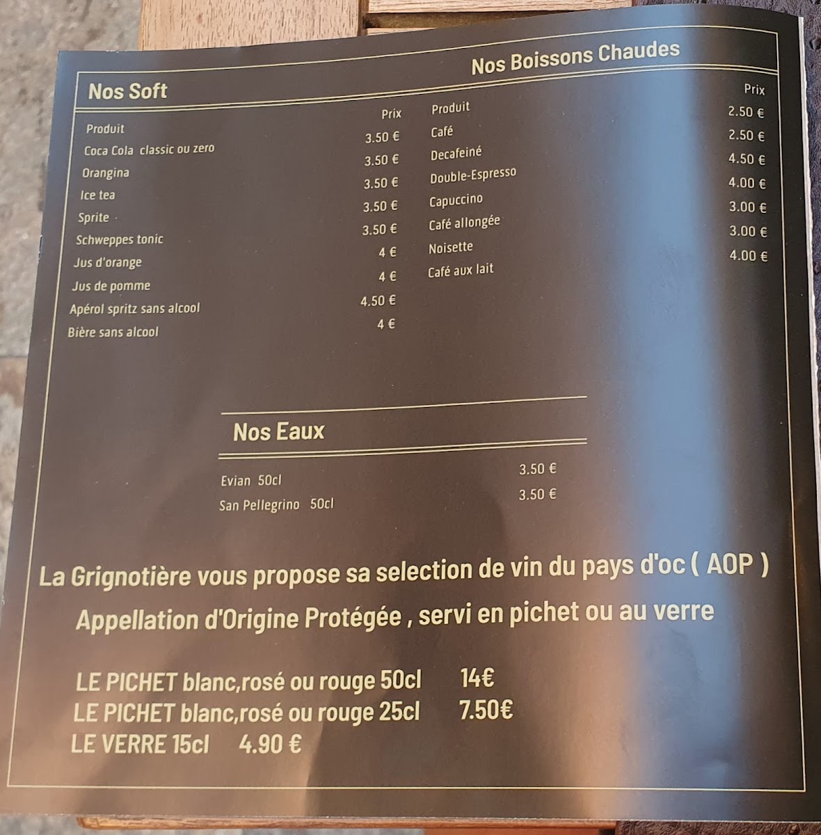 La Grignotière - Restaurant Villefranche-sur-Mer Photo Menu 4