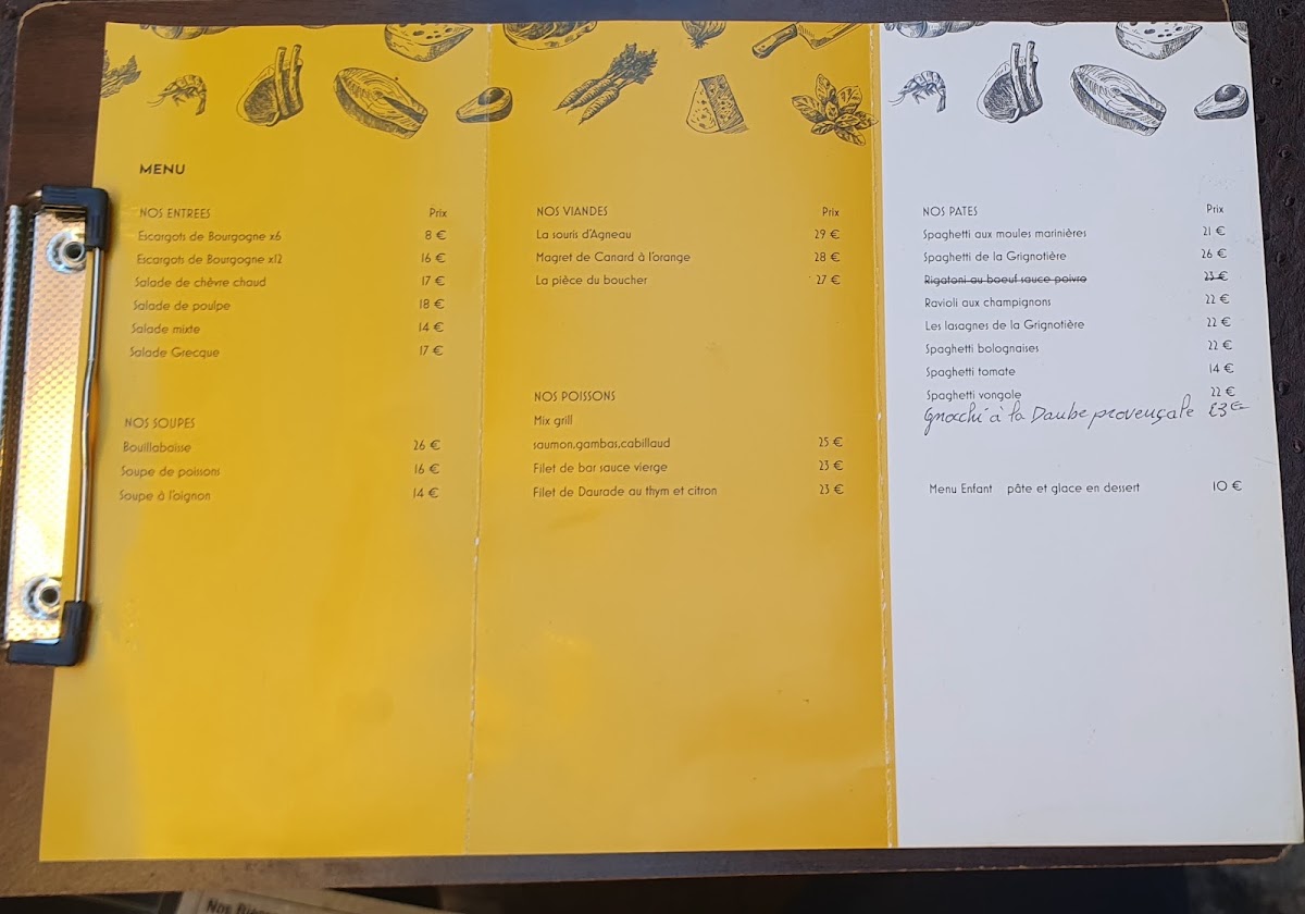 La Grignotière - Restaurant Villefranche-sur-Mer Photo Menu 5