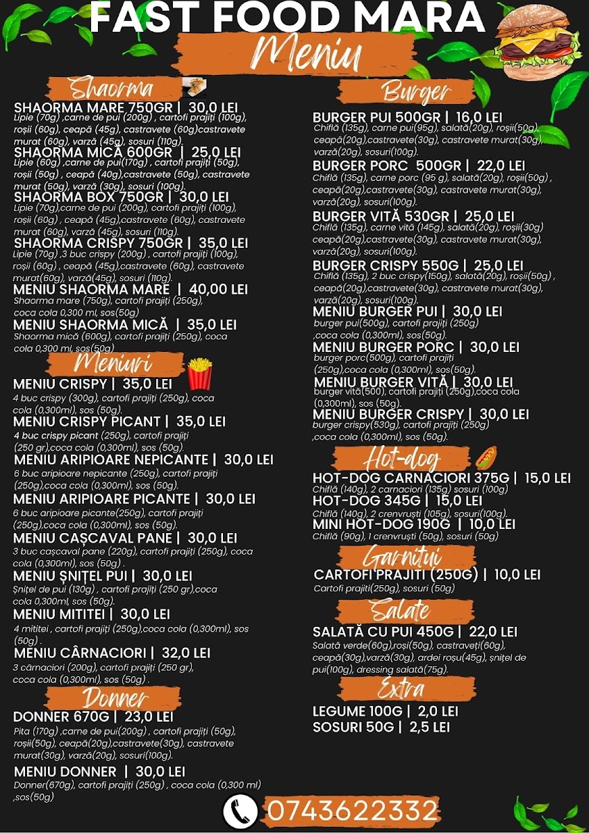 Fast Food Mara Photo Menu 1