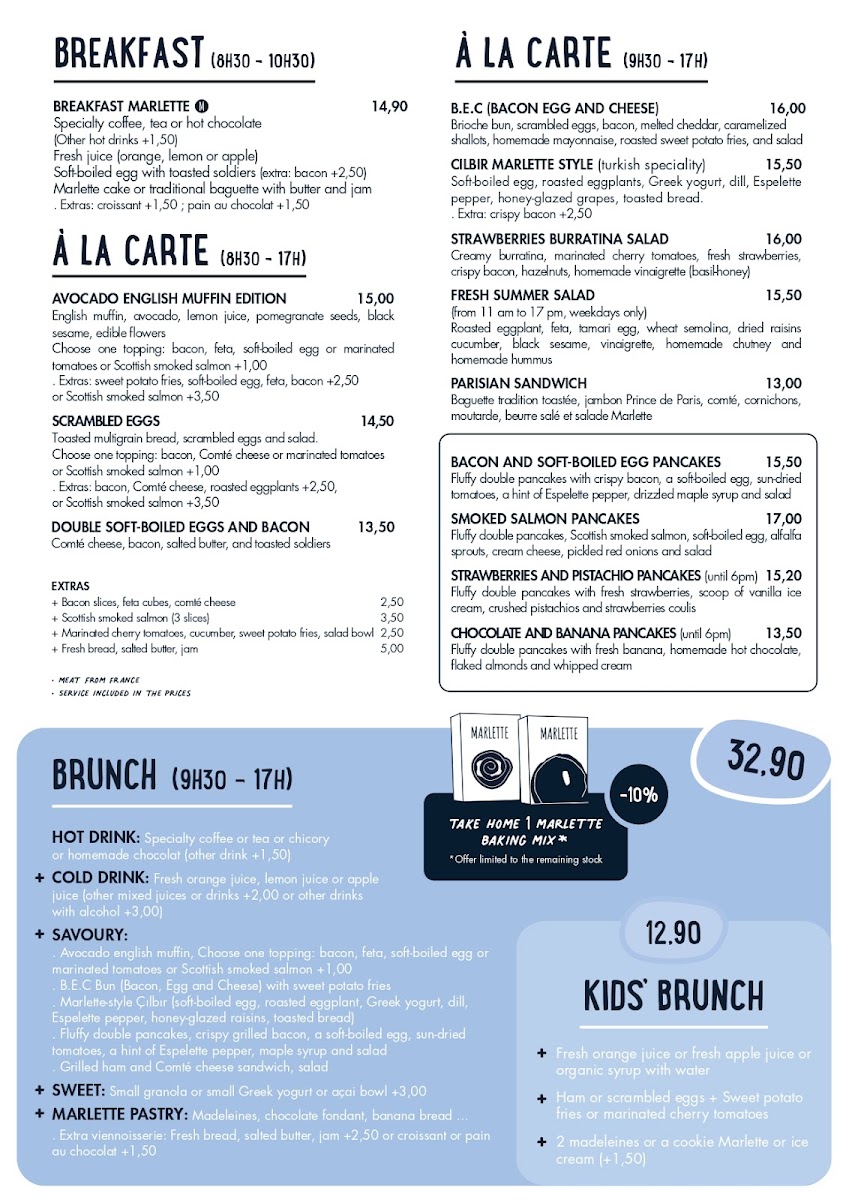 Café Marlette - Brunch Montmartre Photo Menu 2