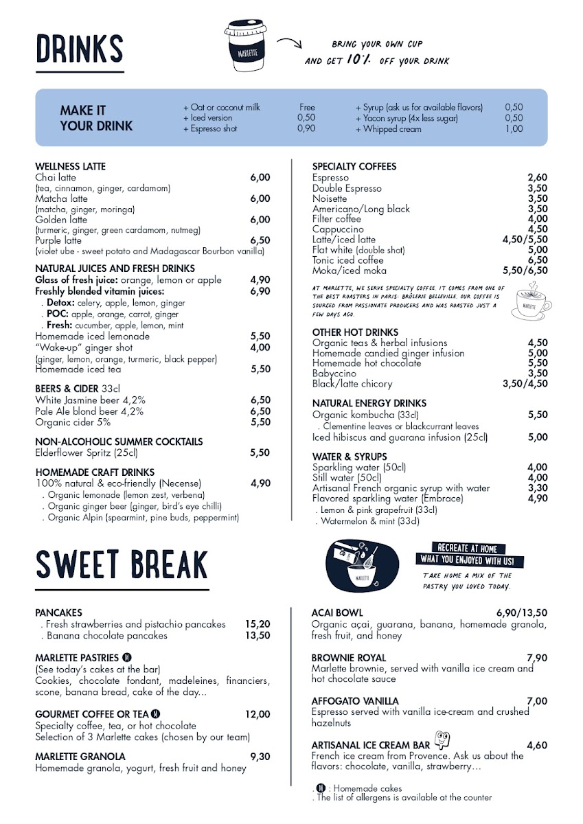 Café Marlette - Brunch Montmartre Photo Menu 3