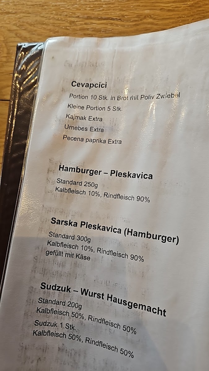 Sarajevska Ćevabdžinica Photo Menu 1