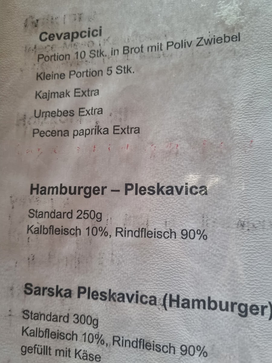Sarajevska Ćevabdžinica Photo Menu 4