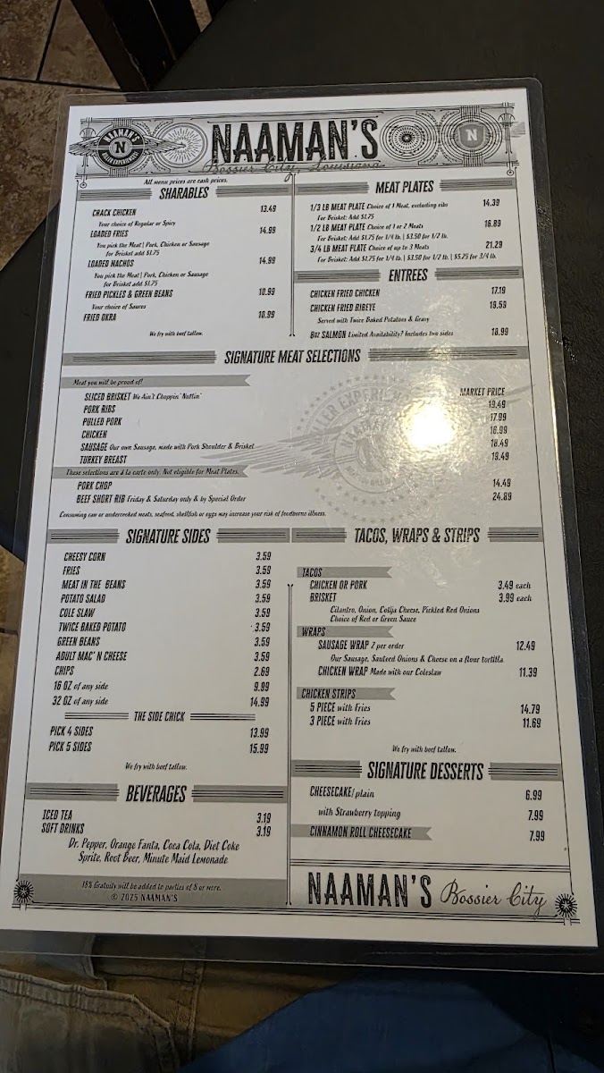 Naaman’s BBQ Photo Menu 1