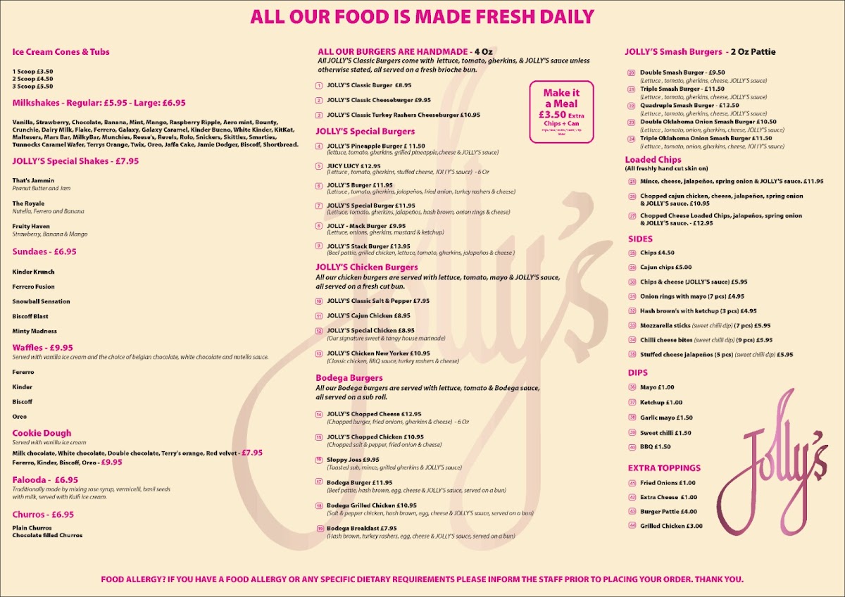 JOLLY'S Desserts & Grill Photo Menu 1
