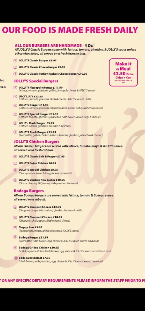 JOLLY'S Desserts & Grill Photo Menu 3