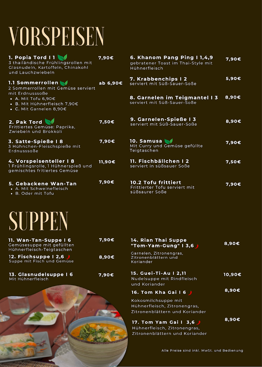 Rian Thai Bistro Photo Menu 1
