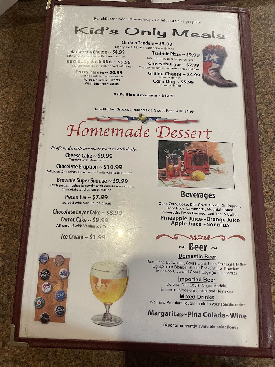 Robert's Steakhouse Photo Menu 2