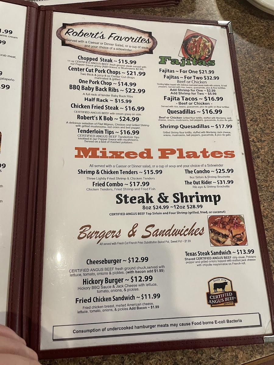 Robert's Steakhouse Photo Menu 4
